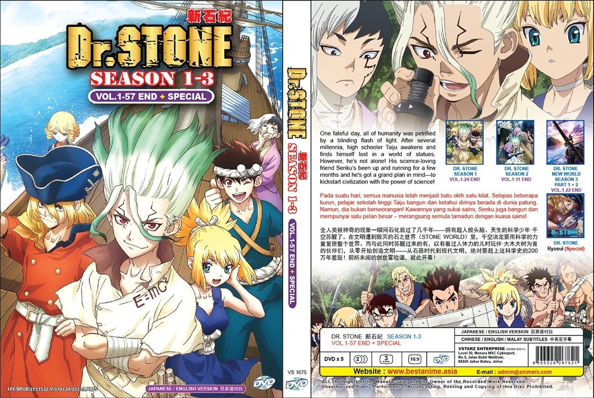 DVD ANIME DR.STONE SEASON 1-3 VOL.1-57 END REGION ALL ENGLISH