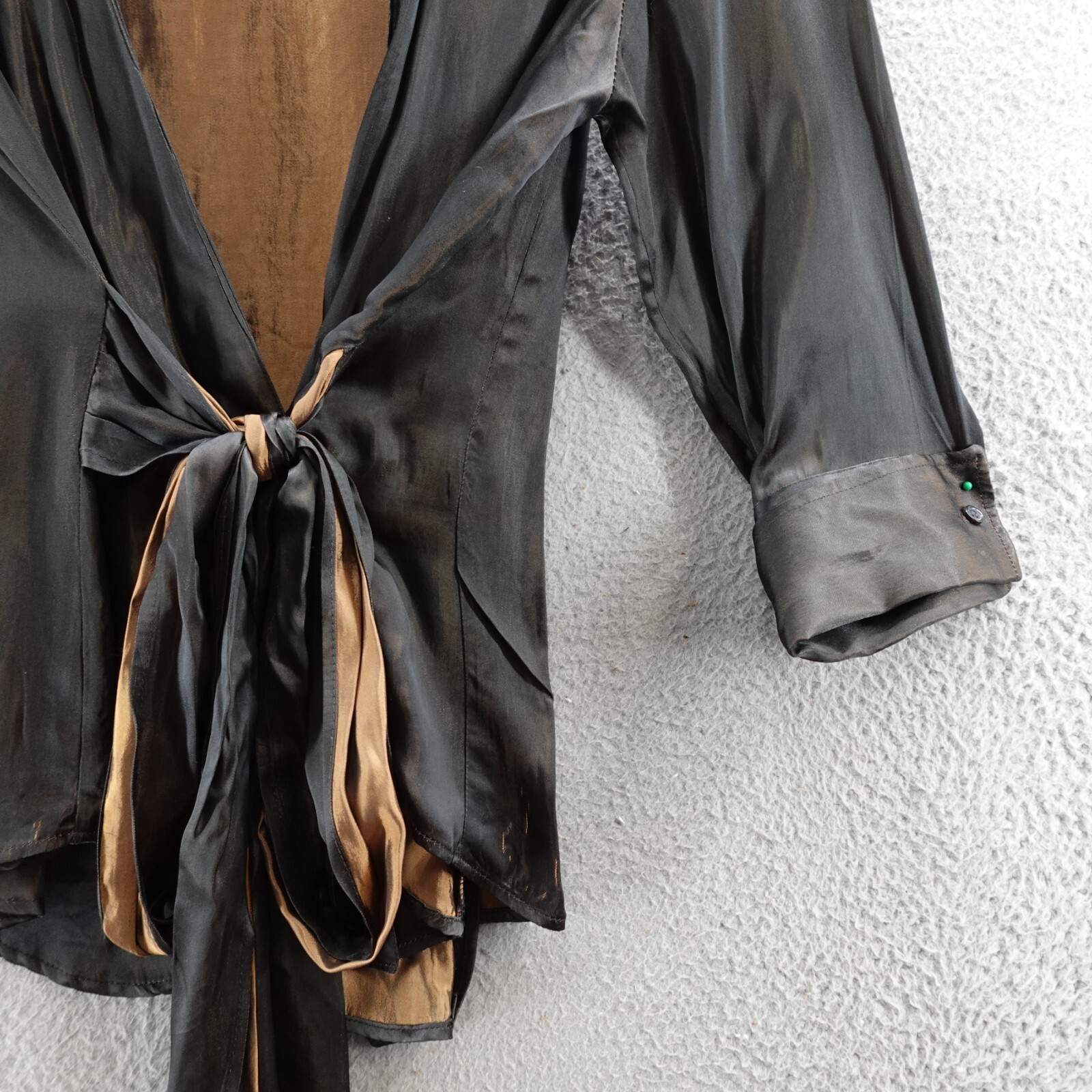 Zara Basic Blouse Women's Large Brown Button Fron… - image 3