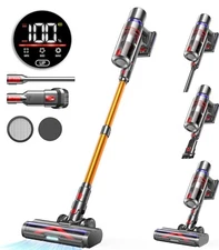 Cordless Vacuum Cleaner, 45Kpa 550W 60Mins Stick Vacuum, Upright Vacuum with LED
