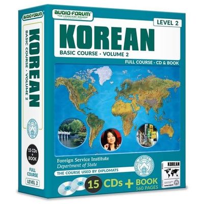 FSI: Basic Korean 2 (15 CDs/Book) by Foreign Service Institute *NEW IN BOX*