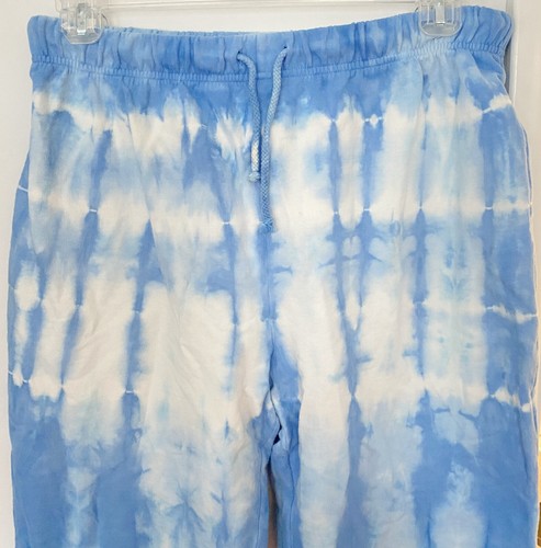 NY-5 Pantalone felpato donna blu chiaro tinta unita cotone taglia large - Foto 3 di 5