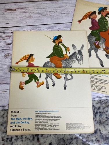 6 vintage cutout from The man the boy the donkey 1965 Scott Foresman - Picture 9 of 10