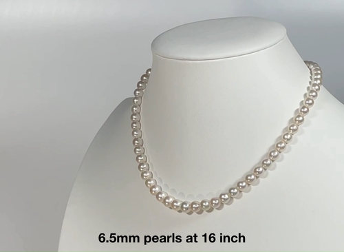 Collar de perlas Akoya japonesas AAAA 16-22 pulgadas 6-8 mm collar de perlas Akoya blancas - Vídeo 1 de 1