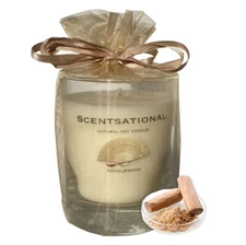 Scented Soy Candles SANDALWOOD (19 oz) eliminates smoke, household and pet odors