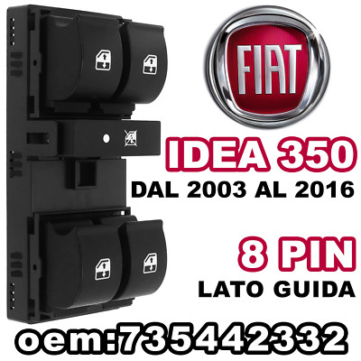 Drive Side Button Window Regulator Glass Switches for Fiat Idea 350 8 Pin