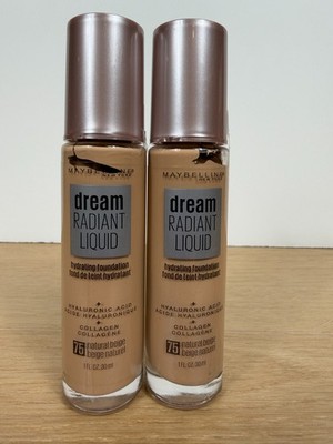 2X Maybelline Dream Radiant Liquid Hydrating Foundation 75 Natural Beige SEALED