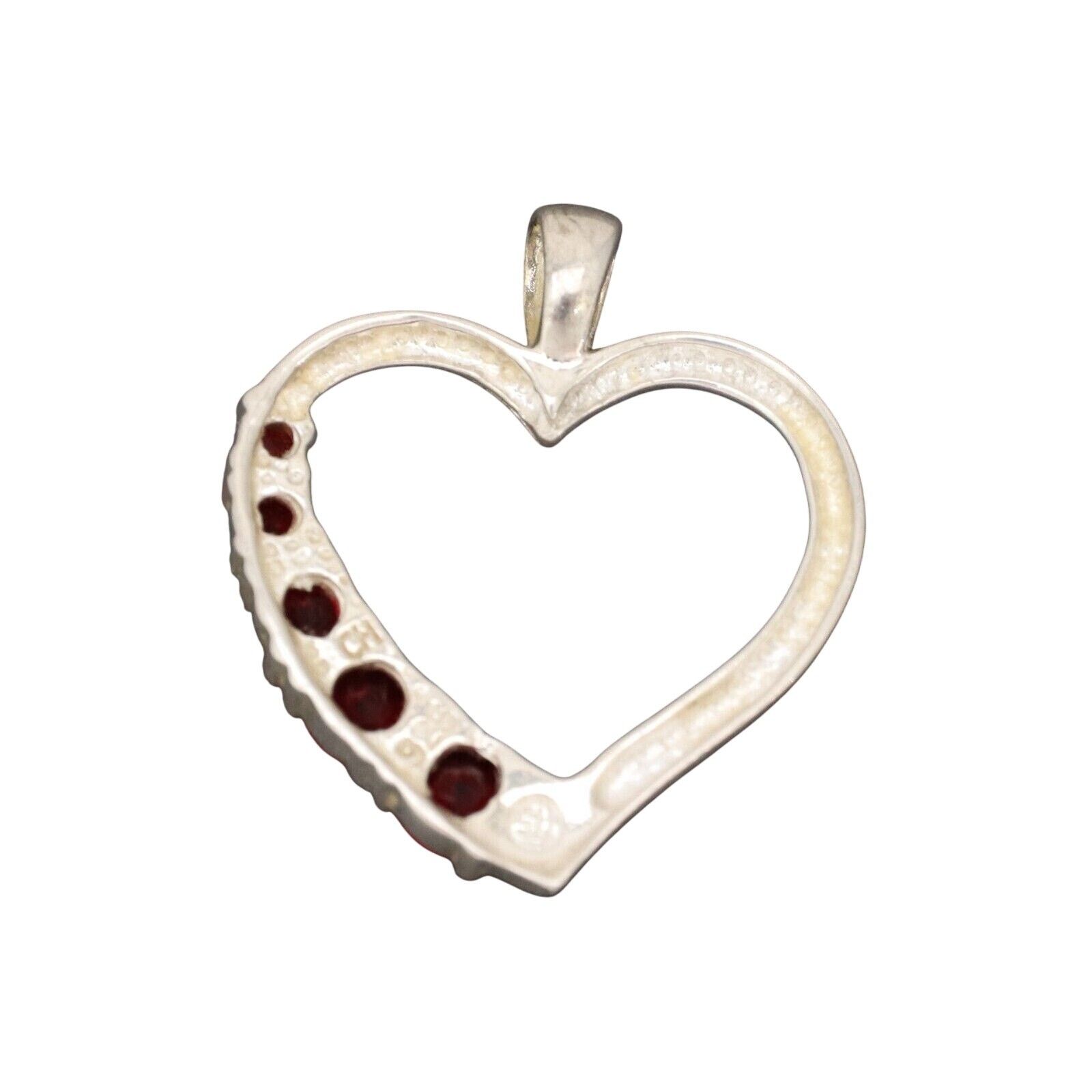 Simulated Lab Created Ruby Heart Pendant | Vintag… - image 8