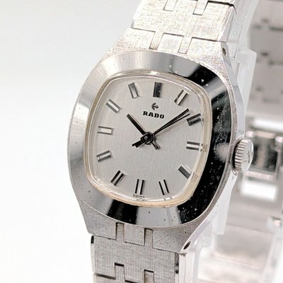 Vintage RADO 333.7907.4 Damenuhr Handaufzug Silber Eckig Funktioniert