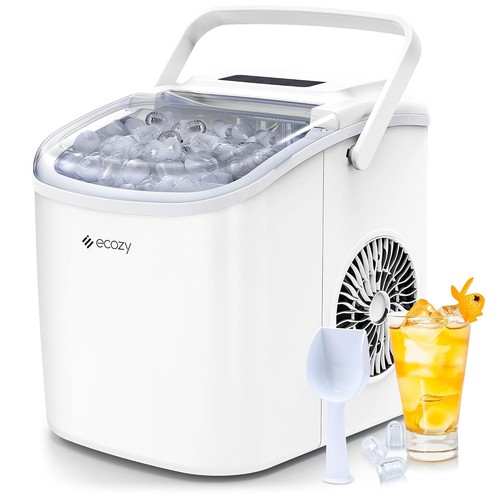 Portable Countertop Ice Maker 9 Ice Cubes in 6 Minutes 26lbs/24hrs Self-cleaning