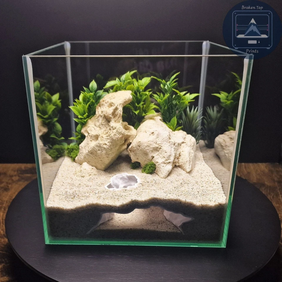 Aquaform Den - Cueva túnel de sustrato para acuario | Ocultar camarones peces impresos en 3D Foto 4 de 4