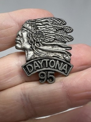 Daytona 95 Indian Head Harley Davidson Pin Hat Vest Motorcycle Bike Week  1990s