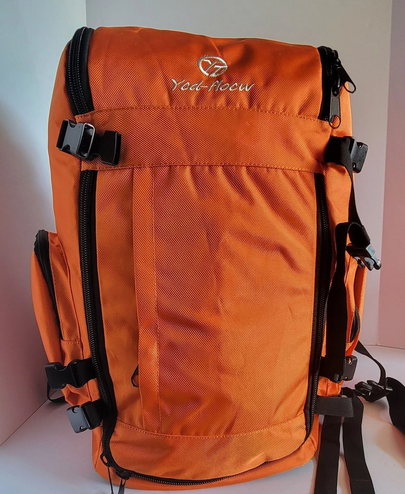 Yod-Flocw Orange Travel Backpack with USB Charging Port