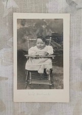 Carte Postale Ancienne Photo Enfant Bébé Chaise Haute CPA 1900