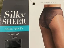 West Loop Silky Sheer Pantyhose, Size C Off Black