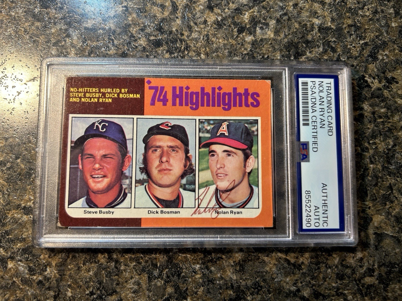 1975 Topps #7 Nolan Ryan Signed Card PSA DNA Certified Autograph