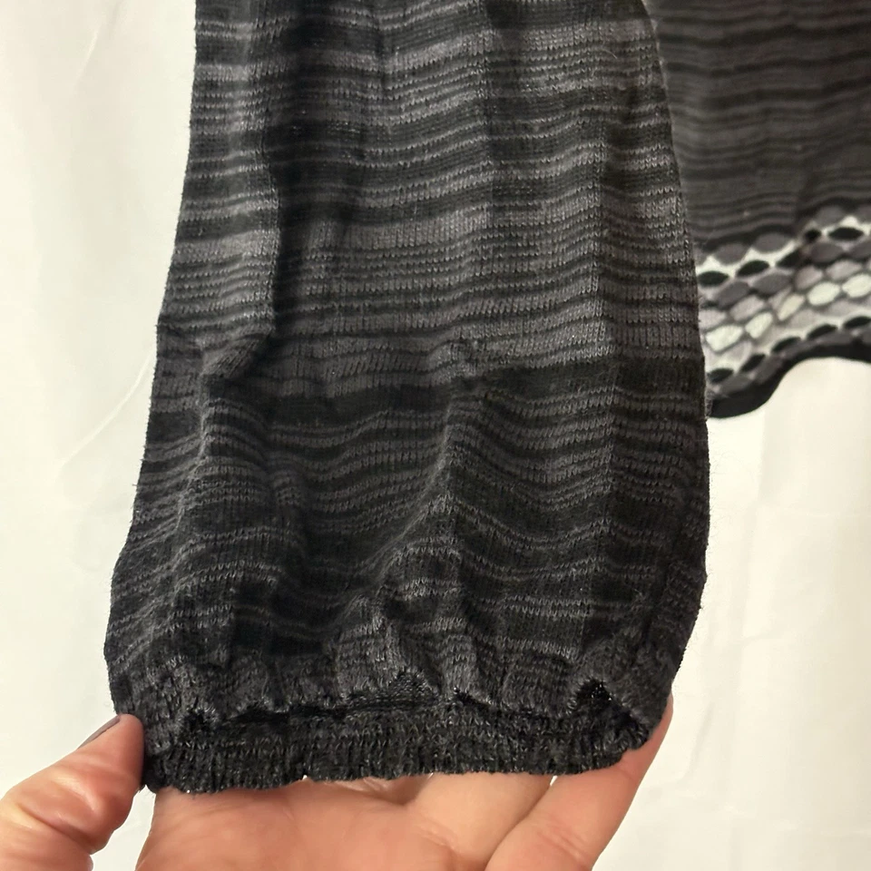 Top túnica babydoll gris negro Decree Y2K manga larga talla pequeña hada grunge coqueta Foto 3 de 4