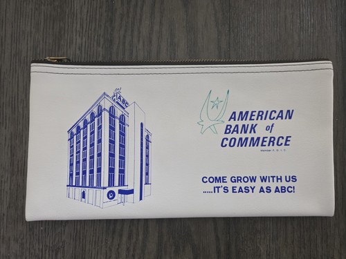 VTG Rare 1970's Zippered Deposit Bag American Bank Of Commerce El Paso Texas