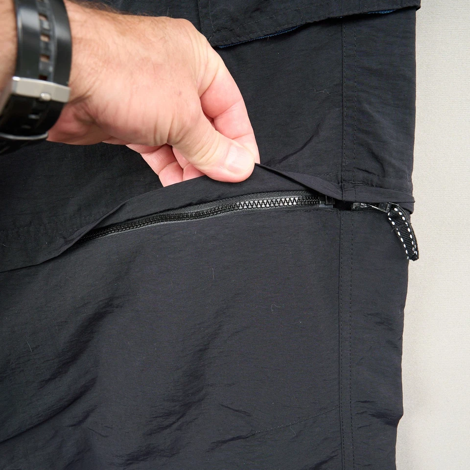 Pantalones Lands’ End para mujer XL negros de nailon convertibles con cremallera senderismo carga Foto 4 de 4