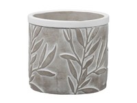 Blumentopf Zement Beton GräSer Grau Weiß Pflanztopf Ø12X H10,5Cm ÜBertopf