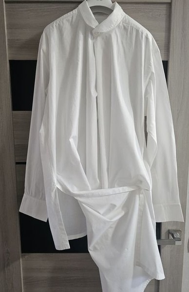 Men Yohji Yamamoto Shirt White Cotton