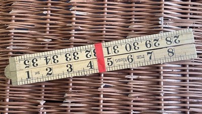 Vintage Sybren No 800374 Holzlineal klappbar 36'' Zollstock