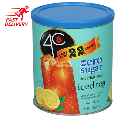 4C Zero Sugar Decaf Lemon Iced Tea Mix 13.9 oz | Makes 22 Quarts