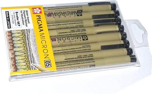 Sakura Pigma Micron Plumas 05 Línea Dibujo 8 Colores Set, Archivo Negro, Marrón - Imagen 2 de 7