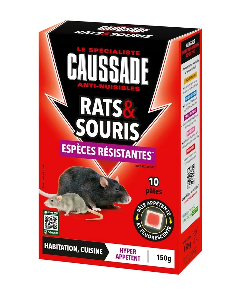 CAUSSADE Anti Rats et Souris - Efficacité Radicale Prêt à l'Emploi - 10 Sachets - Photo 3/4