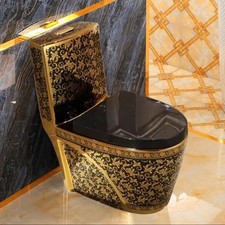 Gold BLACK Toilet. Royal Gold Toilet with SOFT CLOSE. Rrp £1800