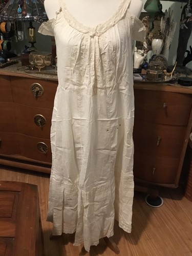 Antique Victorian Era Sleeveless Chemise Slip Dress BLOOD STAINS Prop