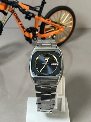 Seiko 5 Vintage Automatic Men's 6309-603B Square Blue Dial Japan Made Watch