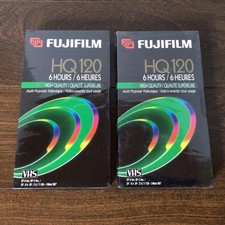 2x Fujifilm Fuji HQ120 VHS 6 Hours High Quality HQ Video Tape Blank NEW Sealed
