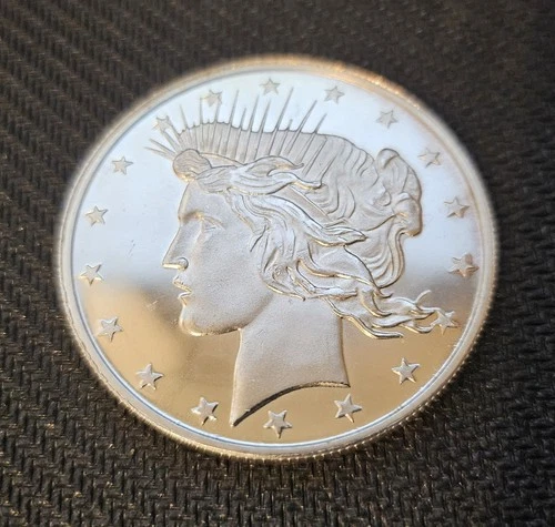 Peace Dollar Design - 1 Troy Ounce .999 Fine Silver Bullion Round