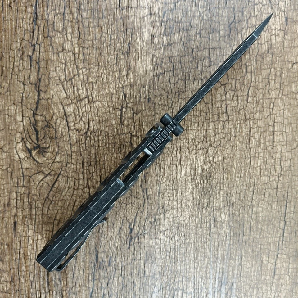 Cuchillo Plegable Exterior TWOSUN 4.25 Pulgadas Hoja D2 Negro Mango Titanio TS552 Foto 2 de 4