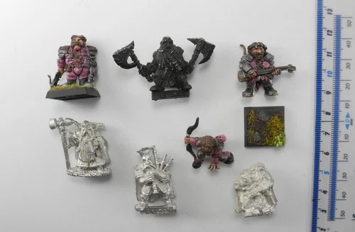 7 VARIOUS DWARFS Metal Dwarfs Army Figures Collection inc Rackham B27