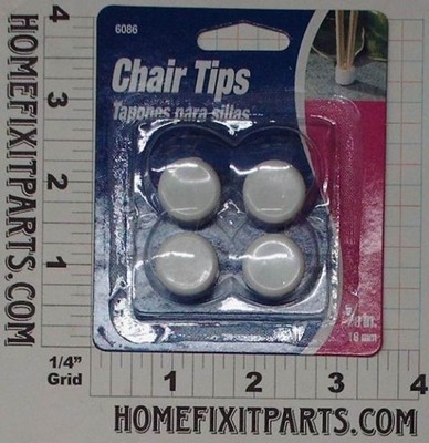 CHAIR/TABLE TIP 5/8 In White Vinyl 4 Pieces per pack  Soft Touch by Waxman