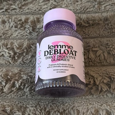 Lemme Debloat Digestive Support Gummies Blackberry Probiotic Prebiotic 60 ct