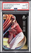 2018 BOWMAN PLATINUM WITH GLOVE #34 SHOHEI OHTANI ROOKIE RC PSA 10