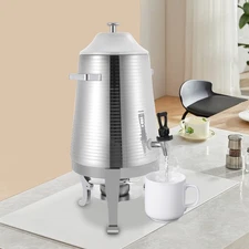Modern 13L Beverage Dispenser Hot Drinks Dispenser Silver with Fuel Holder NEW