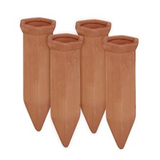 Relaxdays watering spikes, set of 4 clay plant 14 x 4.5 x 4 cm, Terracotta 