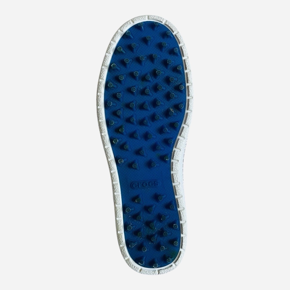 Crocs Hover Lace-Up Sneakers Men\'s White Blue Leather Spiked Golf Shoes M10 VG G3 Men main image 3