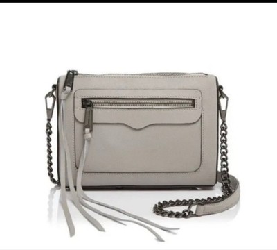 Rebecca Minkoff Charcoal Gray Leather Crossbody Bag Silver Hardware NWT