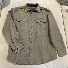Grizzly Mountain - Green / Gray Chamois Flannel Shirt - Button Down Pockets - L