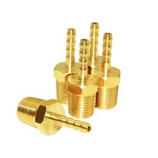 JoyTube 5 Pcs Hose Barb Fittings 1/8" to 1/8"Barb x 1/8"NPT, Brass 