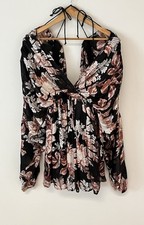 ASOS Design Women's Satin Stripe Blouson Mini Dress with Ring Detail Floral US 0