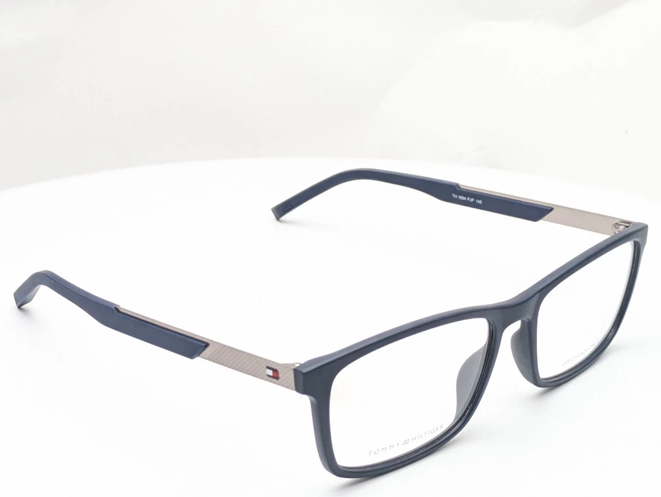 Armações de óculos masculinas Tommy Hilfiger TH 1694 PJP azul fosco 55-17-145 - Imagem 3 de 4