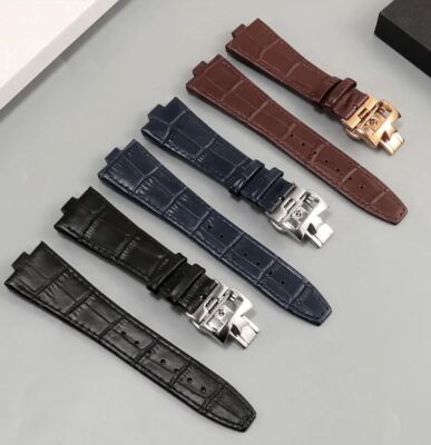 25 x 8 mm Leder Uhrenarmband Band für Vacheron Constantin Overseas 4500 V 5500 V