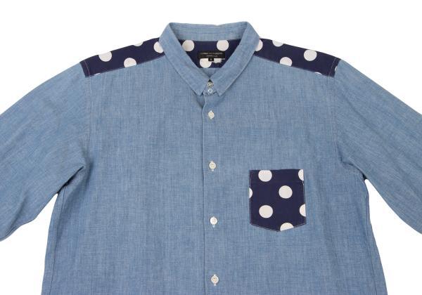 COMME des GARÇONS SHIRT s/s shirt COMME des GARCONS HOMME PLUS Dot Printed Dungaree Shirt Size