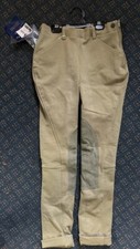 PYTCHLEY Side Zip Horse Riding JODHPURS *Youth sz 14 NEW* Green Beige