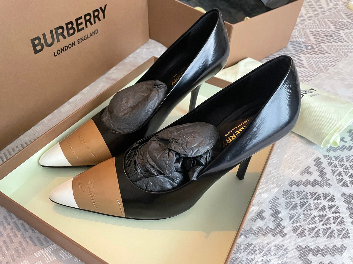 BURBERRY ‘ANNALISE’ PUMP 90 HIGH HEELS *AUTHENTIC TAGS* 8008584 1010 HEEL  SHOES - Main Image